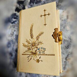 Antique Embossed Celluloid German Prayer Book Christian Catholic Devotional Gilt